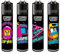Clipper Feuerzeuge, Set mit 4 Stück, außergewöhnliche Motive (Large 90ies)