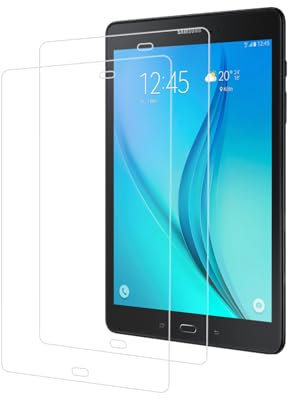 Protecteur d’écran pour Samsung Galaxy Tab A 9.7 (9.7-pouces, T550 T555) Film de verre trempé, dureté 9H, anti-rayures, compatible avec les étuis, sans bulles (2 pièces)