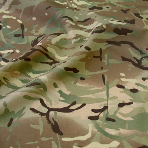 TOLKO leichter, dünner Sommer Popeline Camouflage Stoff aus Nylon | Farbecht Reißfest UV-beständig | Stoffe zum Nähen Meterware Armee Tarnstoff 155cm breit