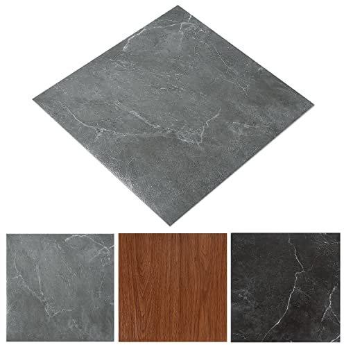 Izrielar Pavimento de PVC Autoadhesivo 30cm x 30cm, 2 m² / 22 piezas Pavimento de Vinilo Impermeable Autoadhesivo Antideslizante con aspecto de baldosa - Mármol Gris