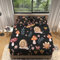 Spannbetttuch Bedruckte Spannbettlaken 160 x 200 cm Weiche Microfaser Spannbettlaken Set Cartoon Pilz Schnecke Motiv Spannbetttuch Schwarz Spannbettlaken für bis 30 cm Matraze