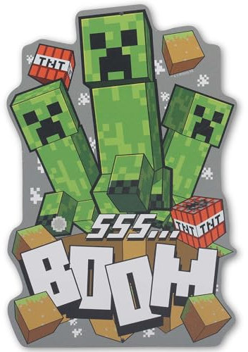 Minecraft Boom Creepers Metallschild – lustiges Minecraft-Wandbild für Spielzimmer, Männerhöhle oder Schlafzimmer