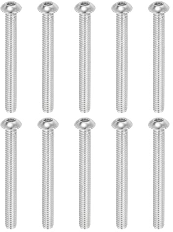 PATIKIL 10pz Viti a Testa Bombata con Esagono Incassato, 1/4-20x2-1/2 Acciaio Inossidabile 304 Bulloni Testa Cilindrica Esagono Incassato Viti Completamente Filettatura Completa Fine UNC