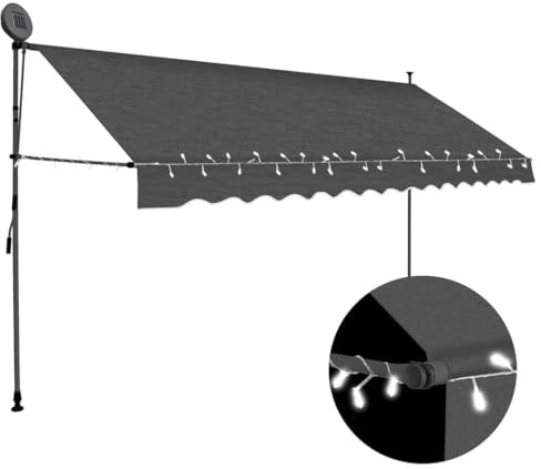 Furniture Select Manual Markise einziehbar mit LED 400 cm anthrazit