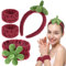 4 Stück Spa Gesicht Stirnband Handgelenk Waschbänder Set, Elastisches Make up Haarband Damen Skincare Haarband Spa-Haarband für Gesichtswäsche Dusche Yoga Übung Hautpflege