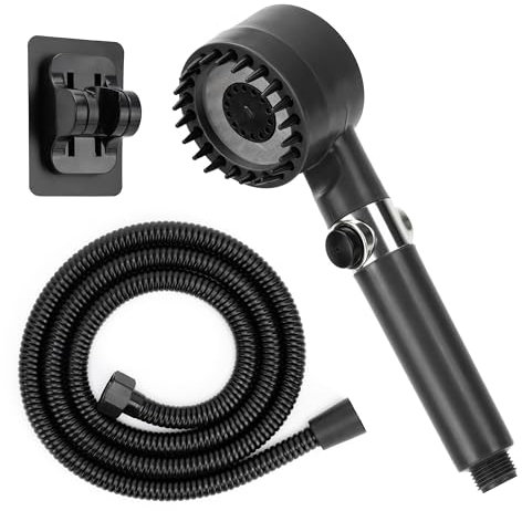 LU&CH - Soffione Doccia Grande Multifunzione con 3 Modalità di Getto ad Alta Pressione ad Effetto Cascata - Riduce il Calcare con il Filtro per Doccia
