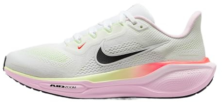 Nike Pegasus 41 Women's Road Running Shoes (IB4377-100, White/Pink Foam/Bright Crimson/Black), White/Black/Pink, 8.5 UK