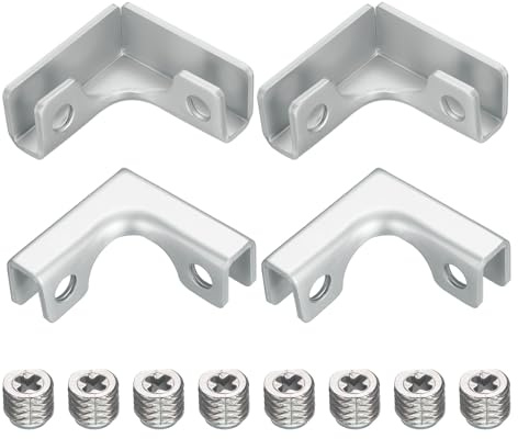 QUARKZMAN 4 Stück Glasbefestigungsclip, für 3-7mm L-förmige Glas-Kombinationsbefestigungshalterung, Aluminiumlegierung verstärkter Clip-Klammer für Glasvitrine, Aquarium (Silberton)