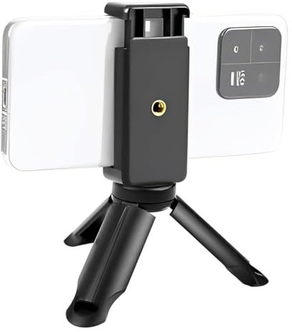 Mini Treppiede, pieghevole in plastica antiscivolo design + staffa universale, da tavolo supporto treppiede per Smooth 4, Osmo mobile, Vimble 2,leva maniglia grip stabilizzatore e tutte le fotocamere