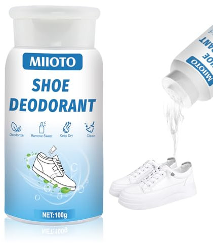 Miioto Desodorante Zapatos, Polvos Pies Olor y Sudor, Desodorante Pies, Talco para Pies, Aroma Floral de Lavanda, Neutraliza Olor, Absorbe Humedad, Mantenga Frescos, Adecuado para Calzado Deportivo