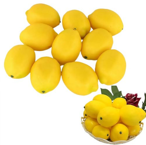 10 pcs Alimento artificiale di frutta finta al limone per la casa Cucina da casa Decorazione Decorazione per feste Esposizione realistica