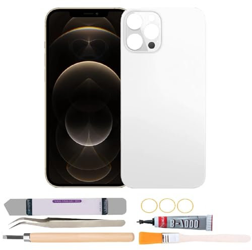 Back Rear Glass Cover Replacement Compatible with iPhone 12 Pro Max (White)