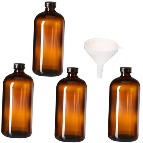 ABOOFAN Lot de 5 Flacons de Réactif en Verre Teinté de 120 Ml Bouteilles de Laboratoire Étanches pour Échantillons et Recherche