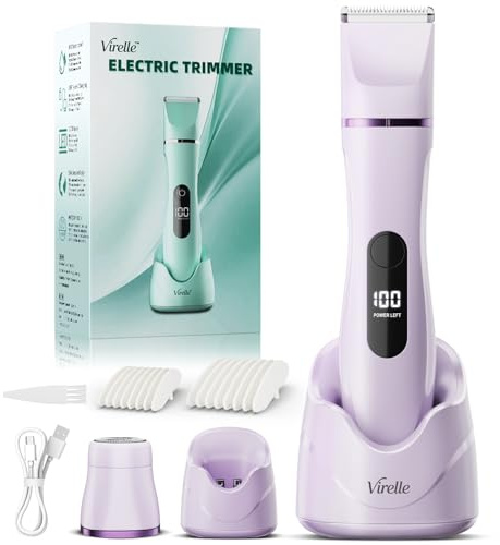 Hair Removal Epilators Bikini Trimmer for Women, Painless Waterproof Electric Foil Shaver Razors for Facial Leg Body Armpit, Ceramic Blade with USB Charging Dock, Travel Grooming Gift for Her, Purple
