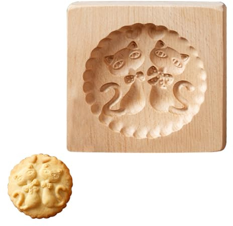 Keksform aus Holz, Geschnitzte Keksstempel Formen, Leicht zu Entformen, Kekspresse, Stempelform für Halloween, Weihnachten, Thanksgiving, Party, DIY