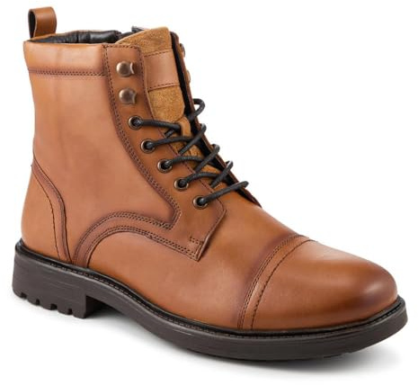 Pavers Wide Fit Premium Leather Lace Up Boots - Tan Size 10