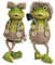 matches21 Frösche Kantenhocker Deko Figuren Froschfiguren Paar Kunststoff/Sisal lustig grün 2er Set 11/18 cm