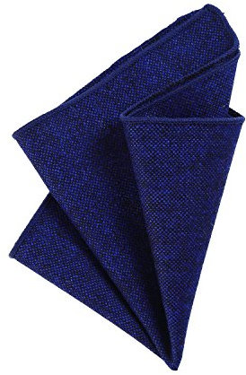DonDon Herren Einstecktuch Taschentuch 23 x 23 cm zum selber falten aus Baumwolle Tweed Style einfarbig blau