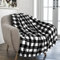 PAVILIA Schwarz-weiße Buffalo Plaid Fleece Überwurf Decke für Couch, weiche karierte Flanelldecke für Sofa, karierte Weihnachtscouch, Überwurf, Bett, warm, gemütlich, dekorative Decke,