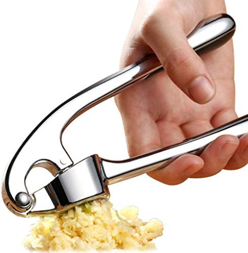 Garlic Press, Garlic Crusher Press to Press Clove and Smash Ginger Handheld Zinc Alloy Rust-Proof Tool for Kitchen