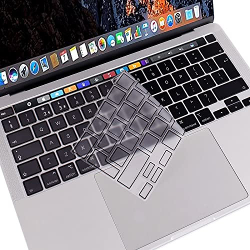 MOSISO Ultra Thin TPU Keyboard Cover Compatible with MacBook Pro 13 inch 2025-2020 M2 M1 A2338 A2289 A2251 & Pro 16 inch A2141 Retina Touch ID 2020 2019, Soft Skin Protector, Black