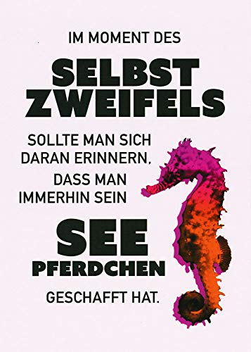 modern times Postkarte LUSTIG - Motiv: SEIN SEEPFERDCHEN GESCHAFFT HAT, Anlass: Fun, Künstler/Verlag Design der Cobranded GmbH, Größe: A6