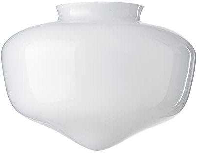 LUMIS Ceiling Fan Shade, White Glass Round Lampshade Cover, B&Q Houston Compatible. 17cm (6½”) Dia, Width of Neck: 7.5cm (3)