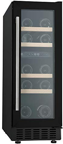 BOJ Vinoteca Encastrable Bajo Encimera W-0821B, Silenciosa (Negra, 17 botellas)