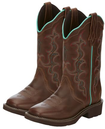 Justin Raya 12 Women's Western Boot - Gypsy Collection - Square Toe, J-Flex Comfort, Brown - 11B