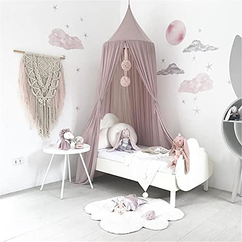 SWECOMZE Baby Baldachin Betthimmel Chiffon Hängende Rund Kinder Moskitonetz für Babys Bett, Spielzelte, Schlafzimmer, Kinderzimmer Höhe 240 cm (Violett)