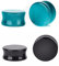 2 Paar Katzenaugen-Ohrstecker, Bio-Stein und schwarzer Onyx, Tunnel-Erweiterer, doppelt ausgestelltes Piercings Körper, 1(25mm), Stein