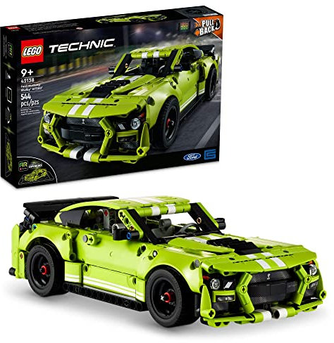 LEGO Technic Ford Mustang Shelby GT500 42138 Model Building Kit; Pull-Back Drag Race Car Toy for Ages 9+ (544 Pieces)