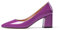EDEFS Damen Spitzschuh Blockabsatz 6,5CM Slip-On Kitten Heel Pumps Mode Kleide Party Schuhe Lack Lila Größe EU36