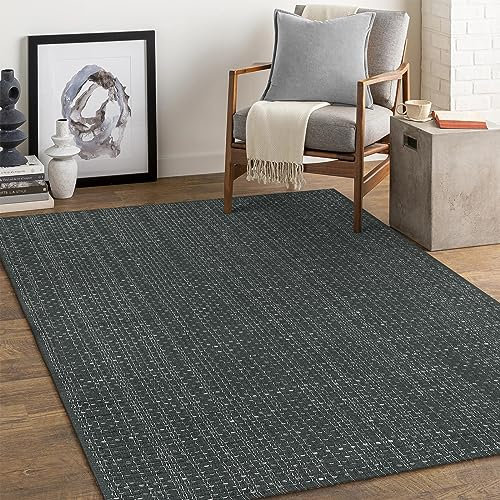 Seavish 10.2x15.2 cm großer Teppich, Baumwolle, gewebter Teppich, grau, waschbar, Outdoor-Teppich, Terrassenteppich, Akzentteppich, Haustür, Bodenmatte, Teppich, Überwurf, Schlafzimmer, Wohnzimmer