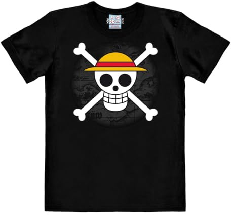 Logoshirt® One Piece Skull Logo T-Shirt Damen & Herren | Offiziell lizenziertes One Piece-Merch, Piraten-Totenkopf-Motiv, 100% Baumwolle, hochwertiger Frontprint, für Manga-Fans