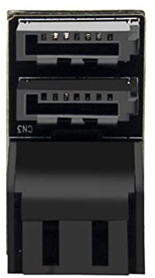NFHK Adattatore doppio SATA 7 pin femmina a 7 pin maschio verticale ad angolo di 90 gradi basso profilo per desktop, SSD HDD scheda madre scheda madre