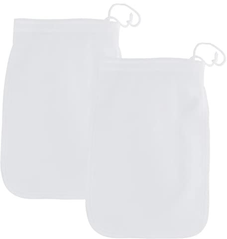 2 Pcs Reusable Nut Milk Bag 75 Micron Brew Bag Filter 7.8'' × 11.8'' Nylon Hops Bags Fine Mesh Food Strainer for Milk Juice Hop Jelly Nut Milk Yogurt Coffee