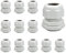 Pack of 12 Cable Gland Set, M32 x 1.5, Waterproof, Adjustable, 3-21 mm, IP68 Cable Glands, Cable Connections with Locking Nut Plastic for Outdoor, Garden, Control Box, Junction Box