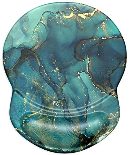 ITNRSIIET Tapis de Souris avec Repose-Poignet en Gel, Confort avec Repose-Poignet Ergonomique, Base en PU antidérapant, pour Ordinateur et Ordinateur Portable,Encre Abstraite Tempera