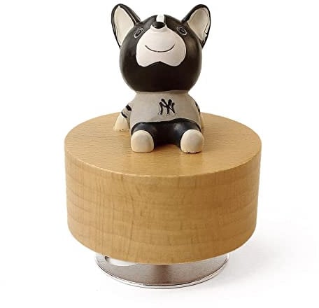 SOFTALK Niedliche mechanische Spieluhr aus Holz, Motiv: You are My Sunshine, Geschenk für Jungen und Mädchen, Kinder (Hund)