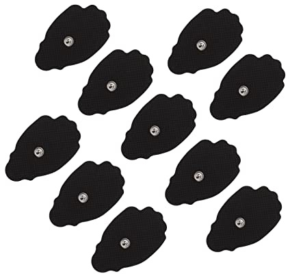 Physiotherapie Pads 10 Stück mit 3, 5mm Steckern, Schwarz | Wiederverwendbar, Flexibel für Gelenke, Sanfte Körpermassage, Geeignet für Hauttypen, Stoff