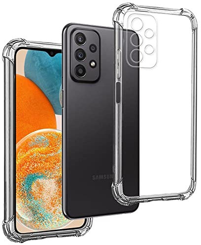 REY Coque Anti-Shock pour Samsung Galaxy A23 5G - Samsung Galaxy A23 4G, TPU Transparent en Silicone Antichoc