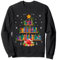 Funny Merry Xmas Cute Christmas Book Tree Christmas Library Sweatshirt