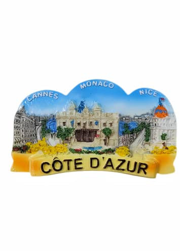 Cote d'Azur Nice Cannes Monaco Kühlschrankmagnet Reise Souvenir 3D Kühlschrank Dekoration Magnetaufkleber Handbemalt