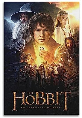 ELedvb Filmposter The Hobbit An Unexpected Journey, Leinwand, dekoratives Gemälde, Leinwand, Wandposter und Kunstbild, modernes Familien-Schlafzimmer, 30 x 45 cm