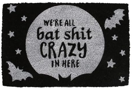 Something Different We're All Bat Sh** Crazy Halloween Doormat