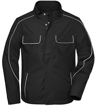 James & Nicholson Workwear Softshelljacke Light - Leichte Softshelljacke mit dünnem Innenfutter | Farbe: black | Grösse: XL