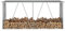 ARKEM Brennholzlager aus verzinktem Stahl 330x84x152 cm Grau Holzlager Wandhalterung Holzunterstand