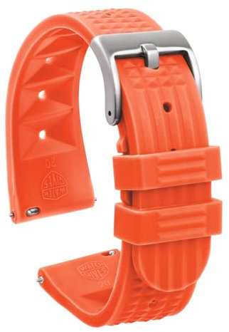 watchdives Gummi-Waffel-Uhrenarmband, Weiches Gummi-Uhrenarmband, Wasserdichte Ersatz-Taucher-Uhrenarmbänder mit Zwei Befestigungsschlaufen für Männer und Frauen