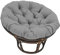 Awoyep Verdicktes Drehbares Eier Stuhlkissen, Papasan Stuhl Ersatzkissen, Gartenschaukel Kissen, Extra Groß Komfortabel Sitzkissen, für Rattanmöbel und Gartenstuhl ( Color : Dark gray , Size : 100*100